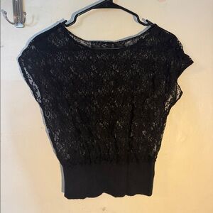 Vintage Y2K black lace going out top